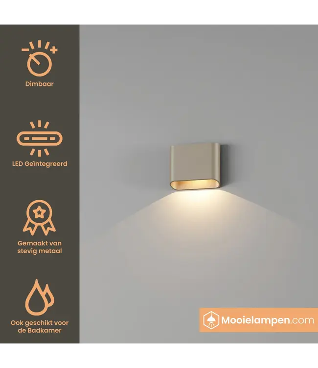 Artdelight Artdelight Kompakte DALI-LED-Wandleuchte Diaz 1L - Champagner