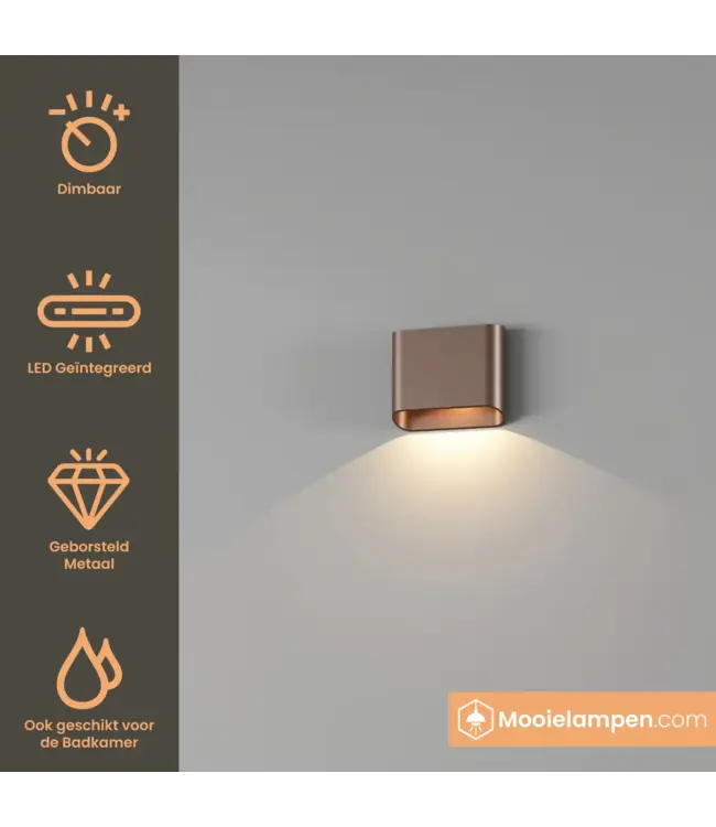 Artdelight Artdelight Kompakte DALI-LED-Wandleuchte Diaz 1L - Dunkelbronze