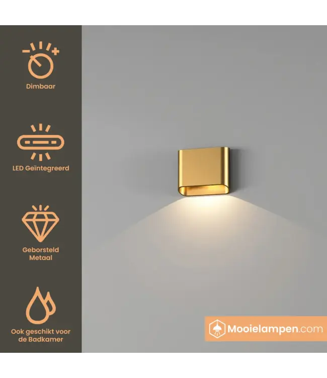 Artdelight Artdelight Kompakte DALI-LED-Wandleuchte Diaz 1L - Warmgold