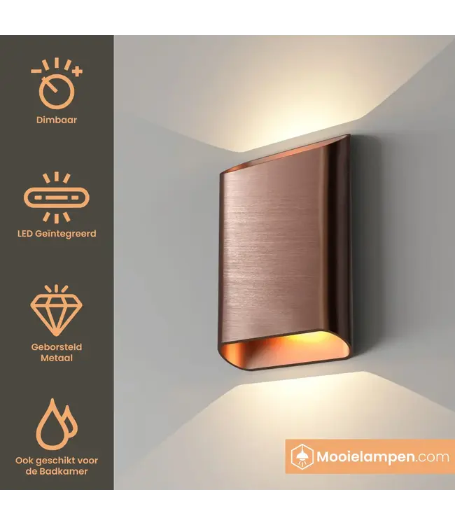 Artdelight Artdelight Moderne DALI-LED-Wandleuchte Diaz L - Dunkelbronze