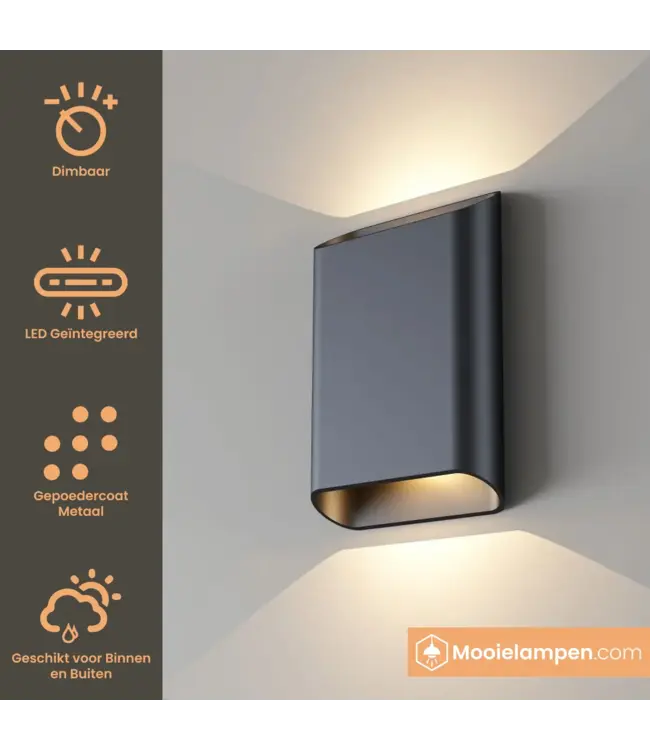 Artdelight Artdelight Moderne DALI-LED-Wandleuchte Diaz L - Schwarz