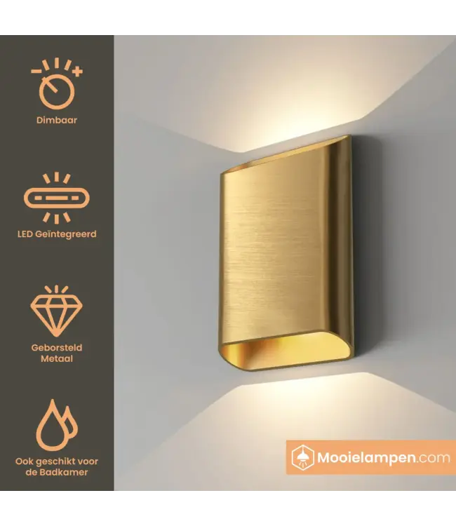 Artdelight Artdelight Moderne DALI-LED-Wandleuchte Diaz L - Warmgold