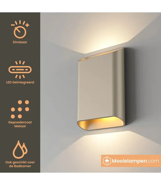 Artdelight Artdelight Moderne DALI-LED-Wandleuchte Diaz L - Champagner