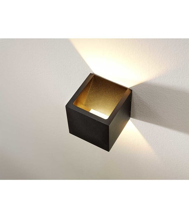 Artdelight Artdelight Kubische DALI-LED-Wandleuchte Cube - Schwarz - Dim-to-Warm