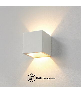 Artdelight DALI-LED-Wandleuchte Cube - Weiß - Dim-to-Warm