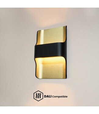 Artdelight DALI-Wandleuchte Dallas - Schwarz/Mattgold