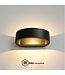 Artdelight Artdelight Halbrunde DALI-LED-Wandleuchte Sharp - Schwarz