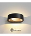 Artdelight Artdelight Halbrunde DALI-LED-Wandleuchte Sharp - Schwarz/Mattgold