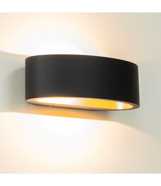 Artdelight Artdelight Halbrunde DALI-LED-Wandleuchte Sharp - Schwarz/Mattgold