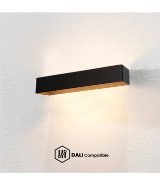 Artdelight DALI-Wandleuchte Mainz XL - Schwarz/Kupfer