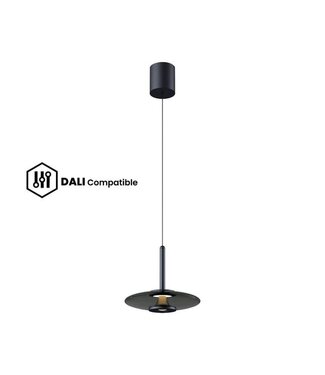 Artdelight DALI Pendelleuchte Madison 1L Schwarz/Rauchglas