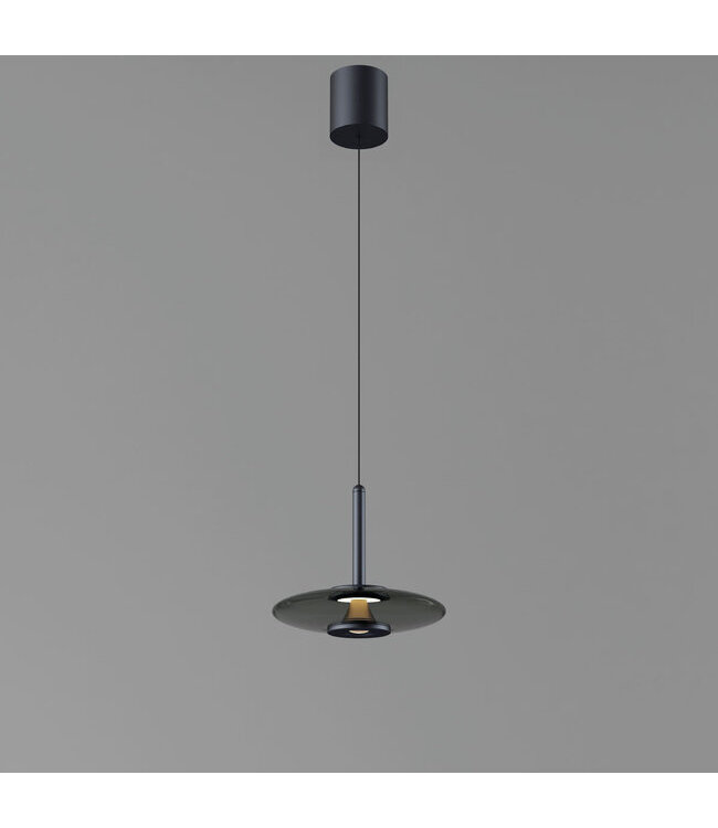 Artdelight Artdelight Moderne DALI LED-Pendelleuchte Madison 1L - Schwarz/Rauchglas