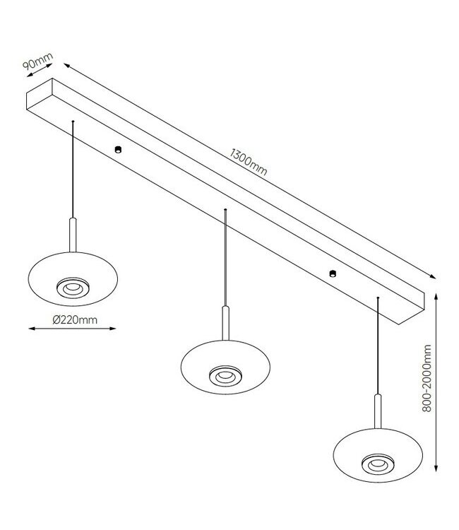 Artdelight Artdelight Moderne DALI LED-Pendelleuchte Madison 3L - Schwarz/Rauchglas