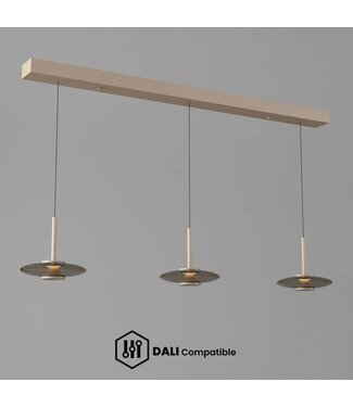 Artdelight DALI Pendelleuchte Madison 3L Champagner/Kaffeeglas