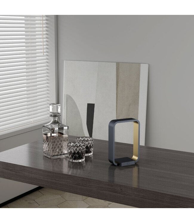 Artdelight Design-Tischleuchte Modesto - Schwarz/Mattgold