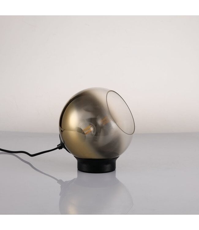 Artdelight Kompakte Tischleuchte Mirror Ring - Schwarz