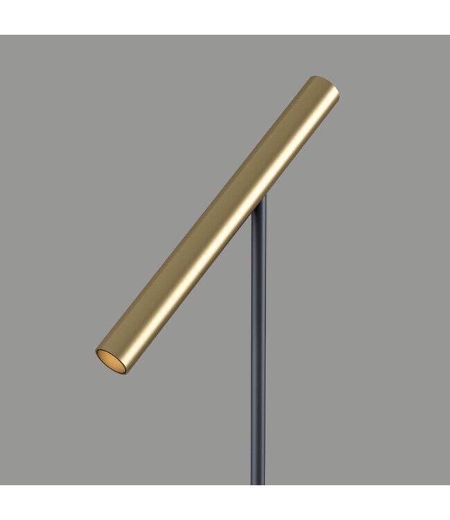 Artdelight Moderne LED-Stehleuchte Kansas - Schwarz/Warmgold