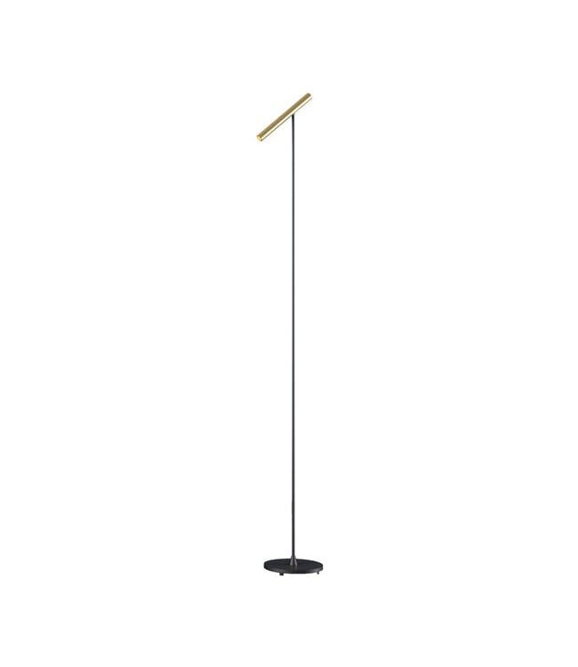 Artdelight Moderne LED-Stehleuchte Kansas - Schwarz/Warmgold