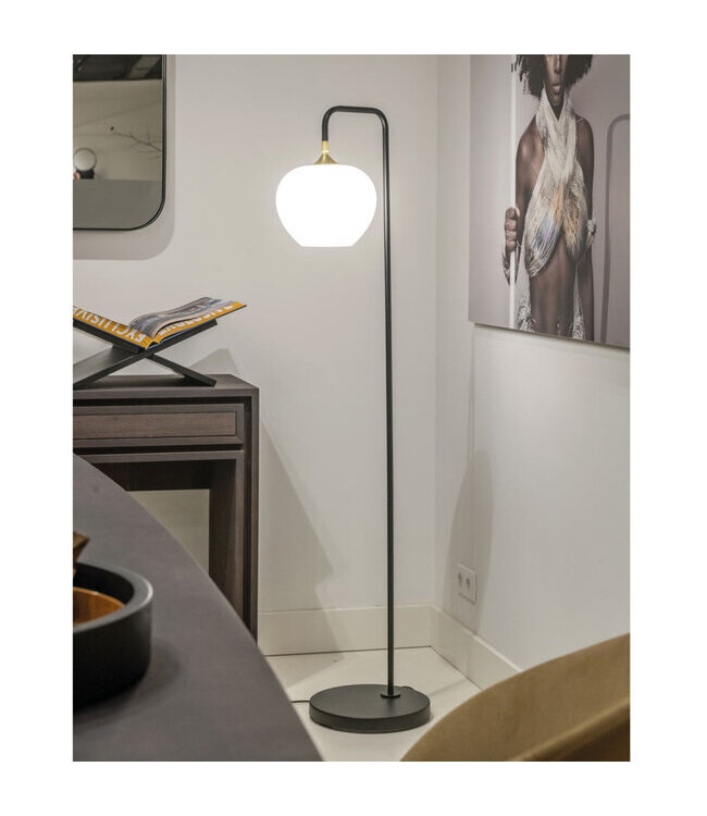 Artdelight Elegante Stehleuchte Dajano 1L - Schwarz/Gold