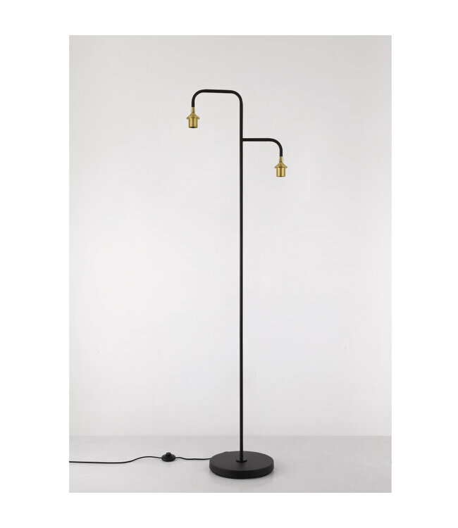 Artdelight Elegante Stehleuchte Dajano 2L - Schwarz/Gold