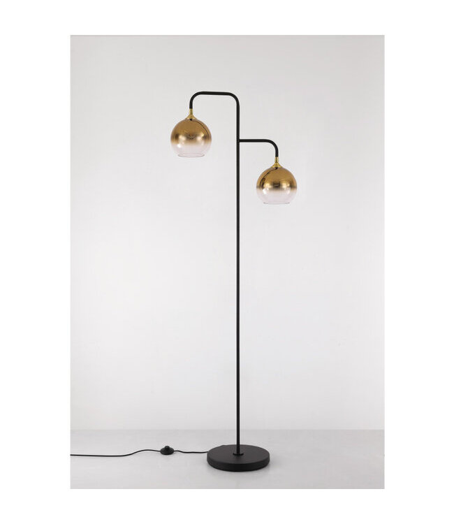 Artdelight Elegante Stehleuchte Dajano 2L - Schwarz/Gold