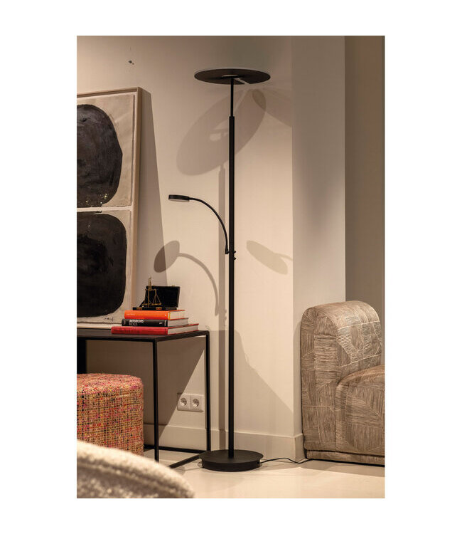 Artdelight Moderne Uplighter-Stehleuchte Riva Dim to Warm - Schwarz