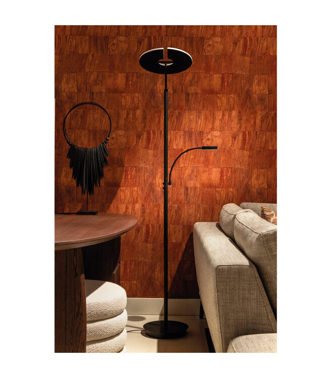 Artdelight Moderne Uplighter-Stehleuchte Riva Dim to Warm - Schwarz