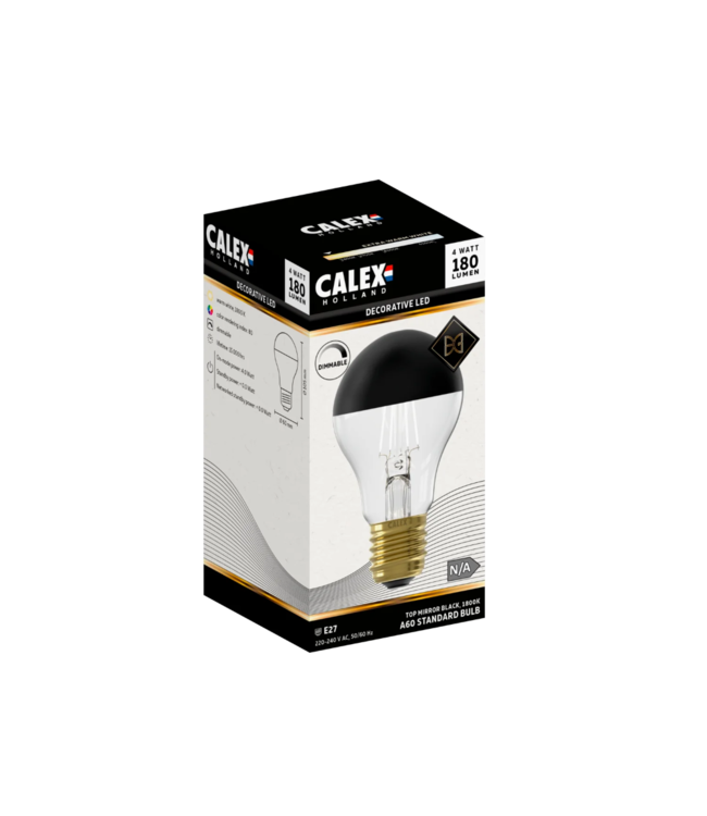 Calex E27 dimmbare LED-Lampe Kopfspiegel schwarz 4W 1800K 180lm