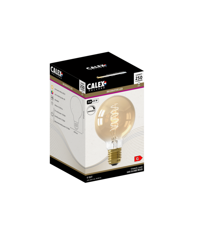 Calex E27 dimmbare LED-Globelampe G80 gold 3,8W 2100K 250lm