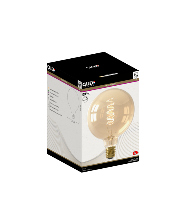 Calex E27 dimmbare LED-Globelampe G125 gold 3,8W 2100K 250lm