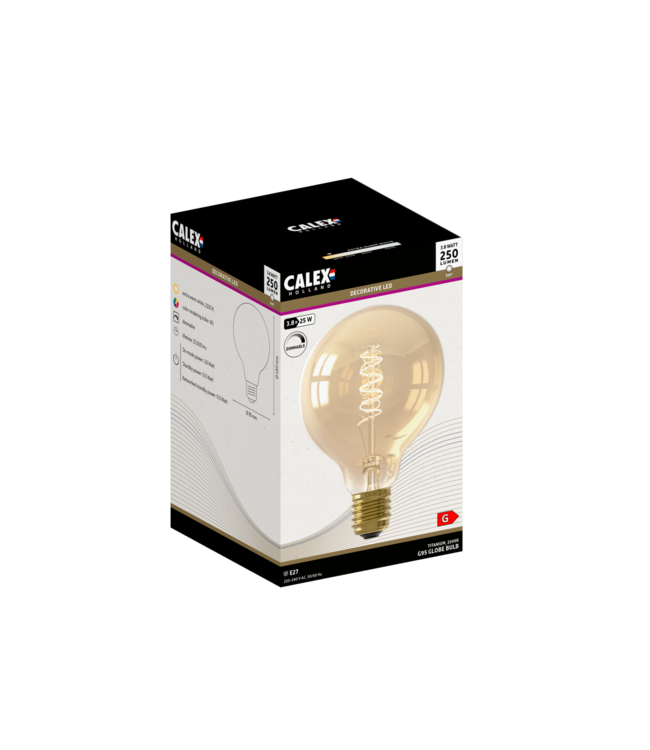 Calex E27 dimmbare LED-Globelampe G95 gold 3,8W 2100K 250lm