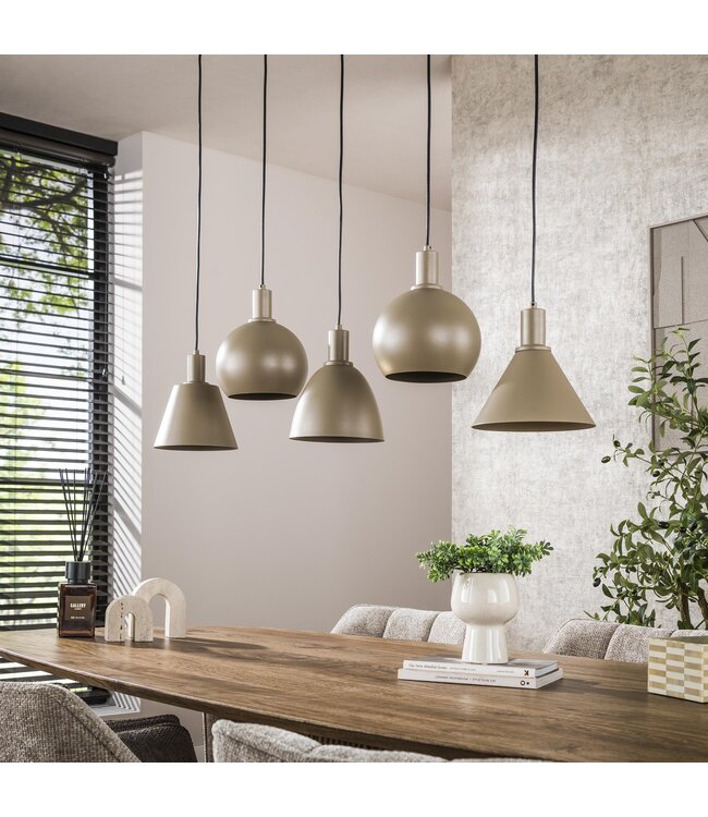 HELDR! Industrielle Pendelleuchte Adani 5L - Beige