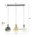 HELDR! Design-Pendelleuchte Mori 3L - Multicolor