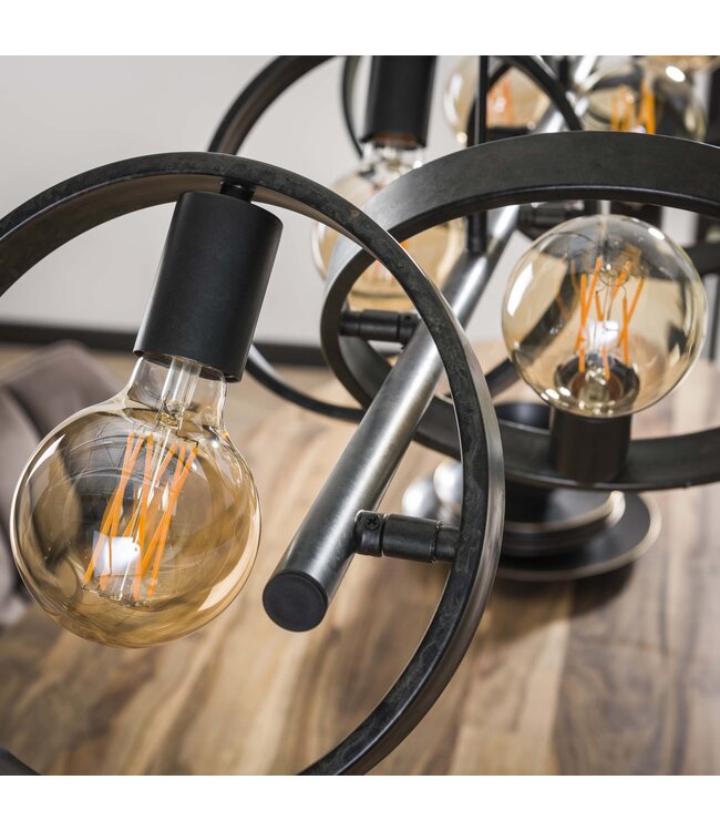 HELDR! Industrielle Pendelleuchte Multo 6L - Charcoal
