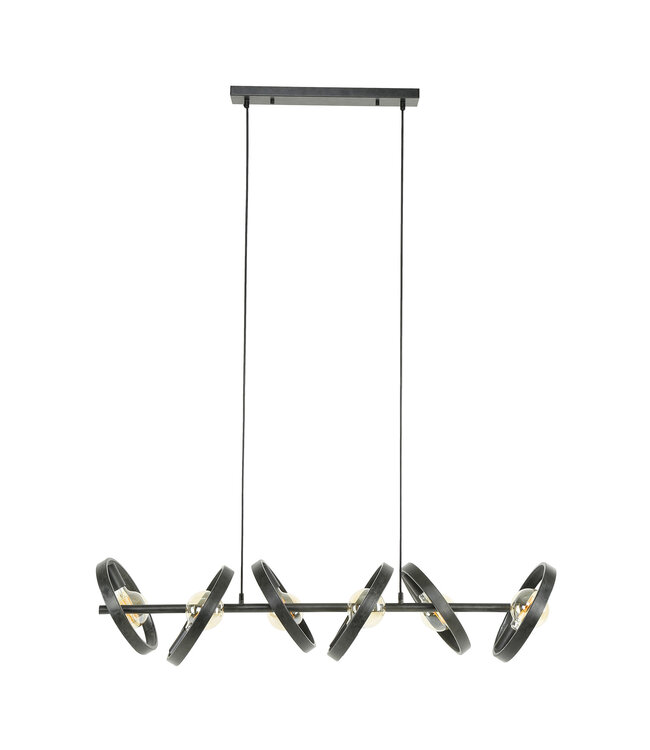 HELDR! Industrielle Pendelleuchte Multo 6L - Charcoal