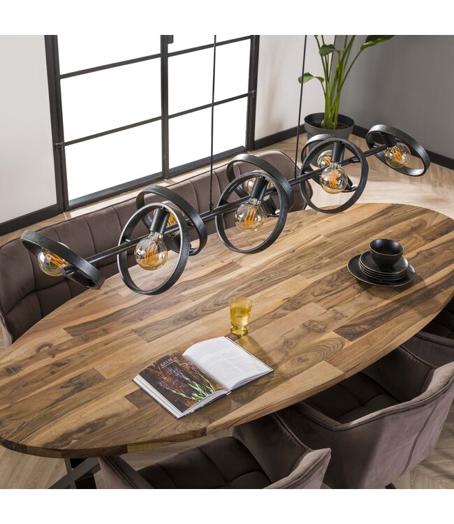 HELDR! Industrielle Pendelleuchte Multo 8L - Charcoal