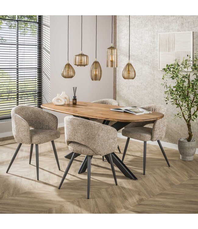 HELDR! Design-Pendelleuchte Orua 5L - Hellbraun