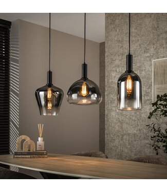 Heldr Pendelleuchte Eleonora 3L - Chrom/Transparent