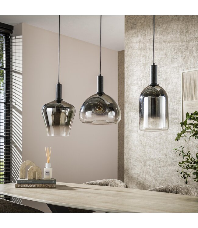 HELDR! Design-Pendelleuchte Eleonora 3L - Chrom/Transparent