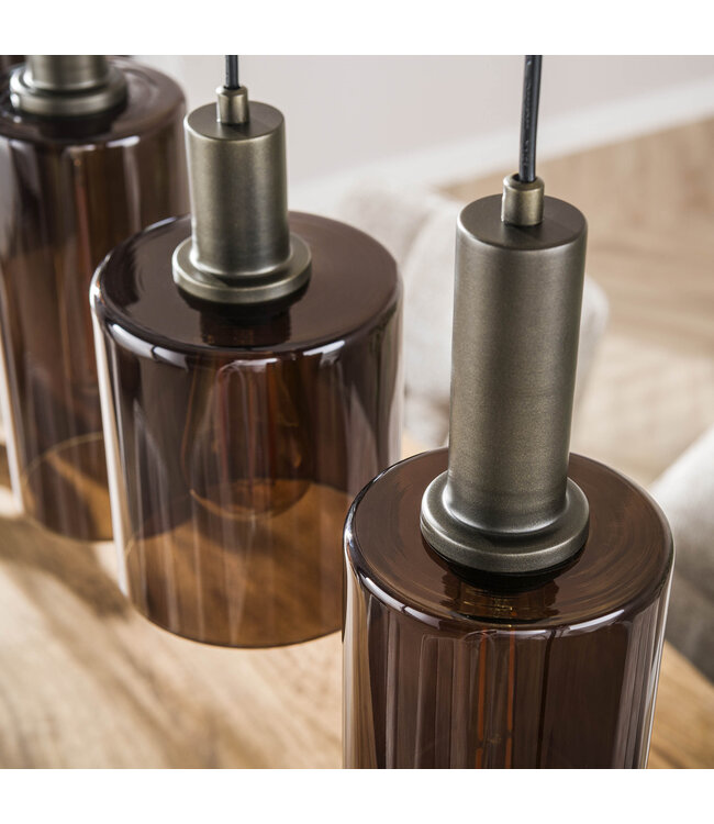 HELDR! Design-Pendelleuchte Firenze 6L - Bronze/Braun