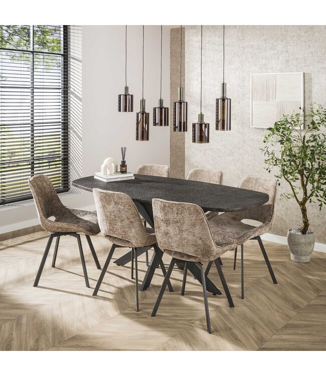 HELDR! Design-Pendelleuchte Firenze 6L - Bronze/Braun
