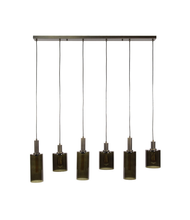 HELDR! Design-Pendelleuchte Firenze 6L - Bronze/Braun