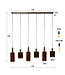 HELDR! Design-Pendelleuchte Firenze 6L - Bronze/Braun