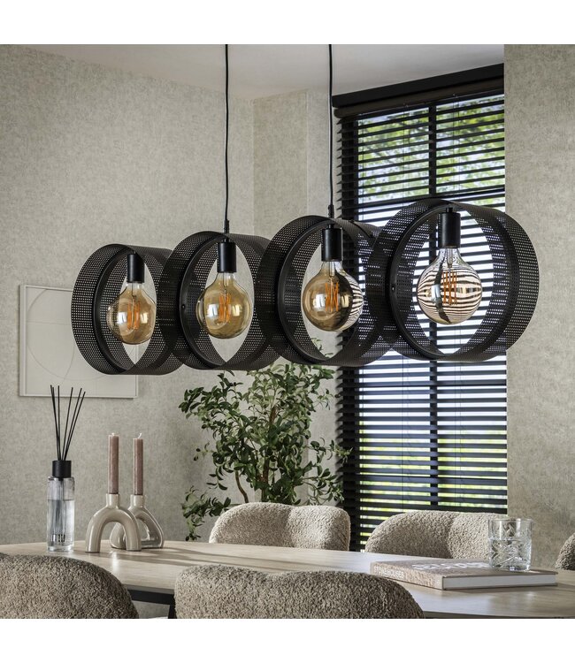 HELDR! Industrielle Pendelleuchte Santi 4L - Charcoal