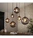 HELDR! Design-Pendelleuchte Siena 6L - Schwarz/Rauchglas