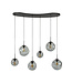 HELDR! Design-Pendelleuchte Siena 6L - Schwarz/Rauchglas