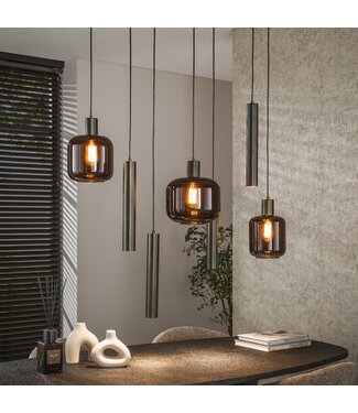 Heldr Pendelleuchte Xanthi 7L - Bronze/Braun