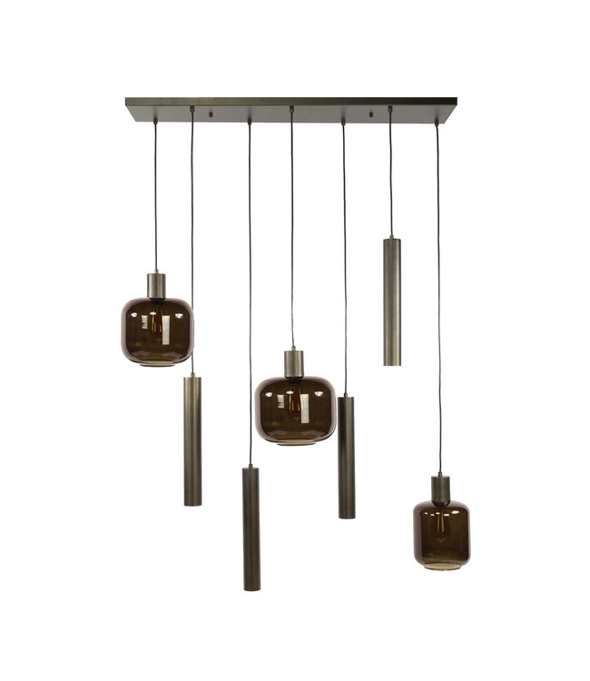HELDR! Design-Pendelleuchte Xanthi 7L - Bronze/Braun