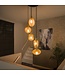 HELDR! Design-Pendelleuchte Ciara 5L - Bernstein Glas