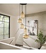HELDR! Design-Pendelleuchte Ciara 5L - Bernstein Glas